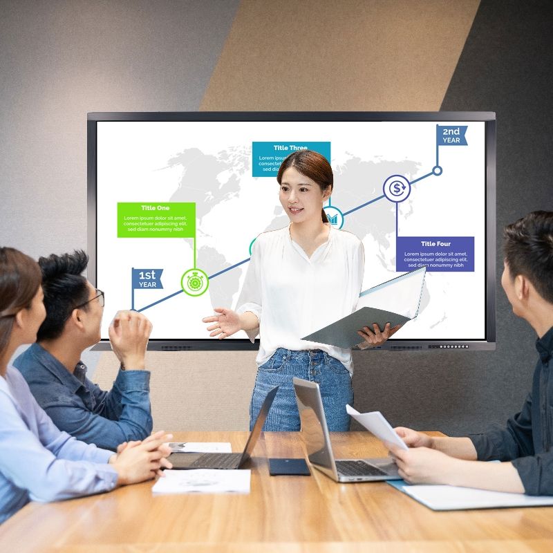 ORANGLES 55-Inch 4K Multi-Touch Smart Board | Interactive Electronic Whiteboard with 20-Point Touch, Android OS, Screen Mirroring for Schools & Classrooms – Kuwait - full product showcase - displaying specifications - Image 5 of 6 | adapts to any space | 55-Inch 4K Multi-Touch Smart Board | Interactive Electronic Whiteboard with 20-Point Touch, Android OS, Screen Mirroring for Schools & Classrooms – Kuwait deal New Jersey | Free Shipping ORANGLES