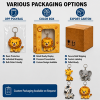 Llavero de PVC Suave Personalizado al por Mayor, Lindos Leones y Tigres Coloridos y Modernos, Flexibles para Decoración de Mochilas Escolares para Niños