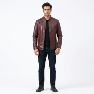 High Quality <b>Men's</b> Autumn Fashion Breathable Genuine <b>Leather</b> Vintage Style Motorcycle <b>Jacket</b> New Arrival High Street - Product Image 1