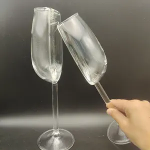 Forma creativa mezza tazza di vetro stile europeo bicchieri di cristallo creativo mezzo tondo bicchiere di vino rosso moda Champagne flauto calice calice