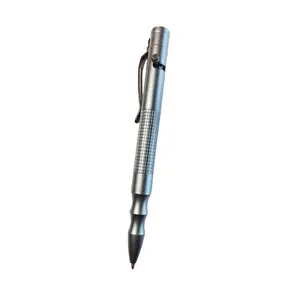 Aluminium Bolt Action Tactical Pen With Window Breaker And Grey Color
