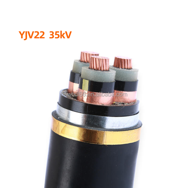 Medium High Voltage Power Cable YJV22 Steel Tape Armored Power Cable 1core 3core Distribution Underground Electrical Cable