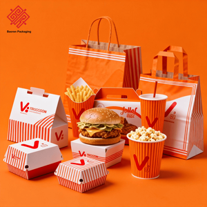 Baoren Palomitas Bebidas Papas Fritas Pollo Frito Hamburguesas Bolsas de Papel Comida para Llevar Bolsas de Entrega Cajas de Embalaje Bolsas - Product Image 3