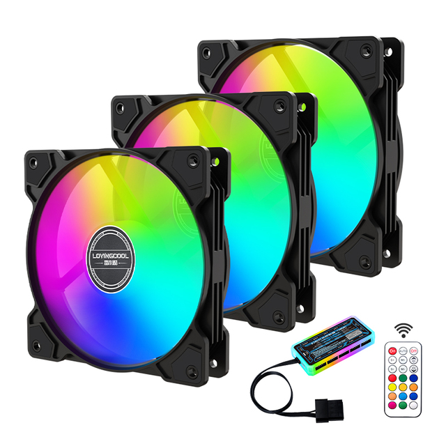 Lovingcool 2026 Hot Sale Cheap 120mm CPU Cooler Fan Black/White PC Case RGB Cooling Fan 5V ARGB Gaming PC Cooler Fan Cooling 120