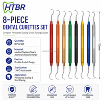 Kit de Curettes Parodontales en Acier Inoxydable avec Manche Coloré pour Instrumentation Manuelle Dentaire