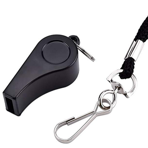 Silbato de cordón negro árbitro negro silbato de plástico Baloncesto Fútbol Voleibol Silbato de tenis para emergencias al aire libre - Product Image 2