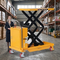 Plataforma Elevadora de Tijera Semieléctrica Multifunción JIALITE, 1000 kg, Plataforma Hidráulica Móvil para Carga y Transporte