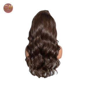 <span class=keywords><strong>Peluca</strong></span> de Cabello Humano Ondulado Marrón Chocolate con Frente de Encaje, Sin Pegamento, Larga y en Capas, <span class=keywords><strong>Ondulada</strong></span>, Marrón Castaño, para Mujeres Negras - Product Image 3