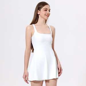 ชุดโยคะระบายอากาศได้ดีสามารถสวมใส่เป็นชั้นในเหมาะสำหรับนักเพาะกายแข่งขันชุดโยคะฟิตเนสวิ่งสีขาว - Product Image 2