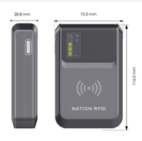 Lecteur/enregistreur RFID UHF mobile Y MR100 Type C pour IP23, portée de lecture jusqu'à 8 m / portée d'écriture de 5 m, matériau ABS, 860-960 MHz