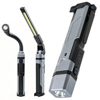Lampe de travail à tête interchangeable 3 en 1, lampe torche LED rechargeable avec tube flexible, 2 modes, lampe d'inspection magnétique COB