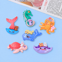 Breloques en résine faites à la main DIY motif animaux marins (tortue, hippocampe, baleine) pour accessoires de pince à cheveux