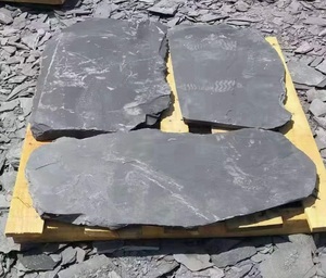Đá Phiến Đen Tự Nhiên Lối Đi Ngoài Trời Lát Gạch Lát Sàn Thô Lớn Lát Đá Bậc Không Đều - Product Image 2
