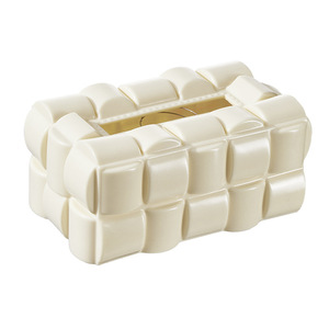 Waffle Tissue Box Pink And Beige Free Standing Multipurpose Desktop Storage For Home Living Room Coffee Table - Product Image 5