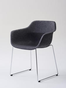 Sedia Lounge Impilabile Moderna in <span class=keywords><strong>Feltro</strong></span> PET Riciclato con Base in Ferro, Design Durevole, Arredamento per Ufficio Ecologico - Product Image 6
