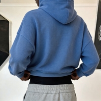 Sweat à capuche zippé streetwear brodé et vieilli, 100% coton gaufré double couche, premium, coupe oversize pour homme, effet délavé à l'acide