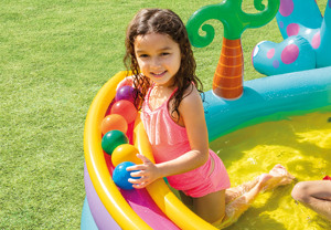 <span class=keywords><strong>Parc</strong></span> <span class=keywords><strong>aquatique</strong></span> gonflable <span class=keywords><strong>Intex</strong></span> 57135 Dinoland Home Play Centre avec toboggans, en PVC, pour usage intérieur et extérieur - Product Image 2