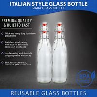 Bouteille en verre transparent Flip Top 33oz Swing Brewing avec bouchon pour boissons, huile, vinaigre, Kombucha, bière, eau, soda, kéfir