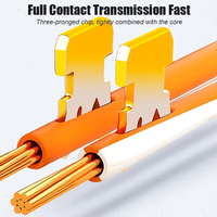 100 Conectores RJ45 CAT5e UTP de 50u, Chapados en Oro, Transparentes, Sin Blindaje, Cabeza de Cristal 8P8C, Conector de Red, Orificio Redondo de 1.00mm