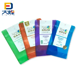 Custom Colorful Printed Gold Blocking Logo Clear Bag With Zipper For Sunflower Seeds Food Plastic Pouch