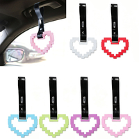 Pendentif de voiture en acrylique en forme de cœur avec anneau de remorquage, décoration suspendue universelle pour intérieur et extérieur de véhicule, accessoire de modification