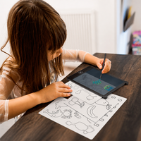Tablette de traçage LCD de 8,5 pouces avec écran transparent et 4 cartes de copie pour enfants, jouet éducatif