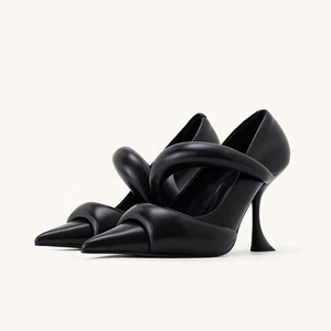 Sandales à talons hauts pour femmes, à bout pointu, avec bride supérieure rembourrée et fermeture à crochet, couleurs personnalisables, style sexy - Product Image 4
