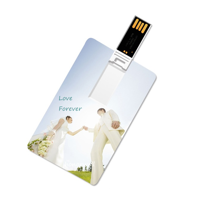 Customized Plastic USB Flash Drive 1GB 2GB 4GB 64GB USB 2.0 Stick with Packaged Box Credit Card Storage Pendrive