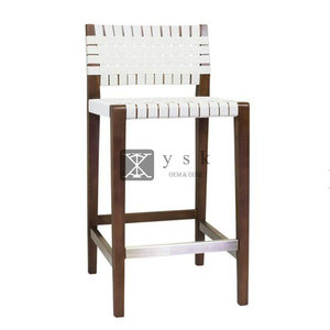 Diseño Tropical tejido de ratán marco de madera de Fresno sólido restaurante <span class=keywords><strong>Bar</strong></span> mostrador taburete silla con cojín de tela - Product Image 6