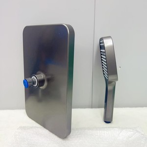 Rectangular Plastic Top <b>Spray</b> Shower Head Wall <b>Mount</b> Modern Design Durable Gunmetal Sprayer Kit 8002 - Product Image 3