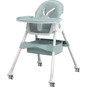 Çok fonksiyonlu yükseklik ayarlanabilir plastik katlanabilir 3 1 bebek yüksek mama sandalyesi