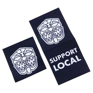 Custom Logo <b>Name</b> Woven Fabric <b>Labels</b> Garment <b>Labels</b> Center Fold Woven Tags <b>Labels</b> for Clothing - Product Image 1