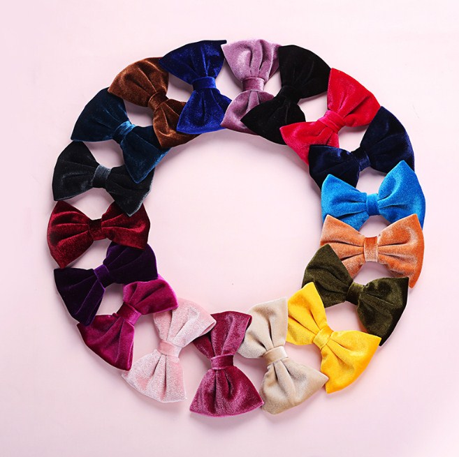New high-grade baby hairpin children flannelette bow cute clip