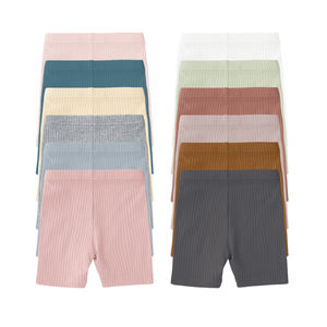 핫 리브드 오가닉 코튼 플레인 베이비 숏 레깅스 베이비 바이크 레깅스 - Product Image 6