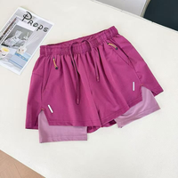 Celana Lari Unisex Plus Size 2-in-1 dengan Lapisan Dalam Cepat Kering dan Bernapas, Bahan Penyerap Keringat untuk Musim Panas