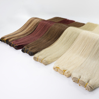 Extensions de cheveux humains Balayage, trame double, vierges Remy caucasiennes, cuticules alignées, Genius Bundles, blond cendré, 24 pouces, 100g