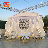 Support de fond métallique pour décoration de scène à thème algues marines, idéal pour les mariages – Arche de fond tendance