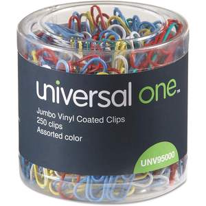 Universal Jumbo Paper <b>Clips</b> Assorted Colors with Plastic and Magnet 250/Pack for Office and Stationery Use Binder <b>Clamps</b> - Product Image 1