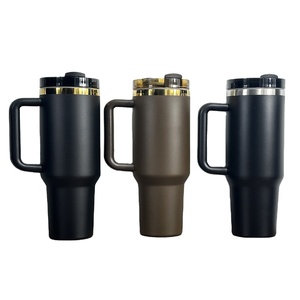 Bulk Wholesale 40oz Insulated Stainless Steel Tumbler with Handle Straw Custom Logo Gold Rose Powder Coated Eco Friendly Water B - Product Image 1