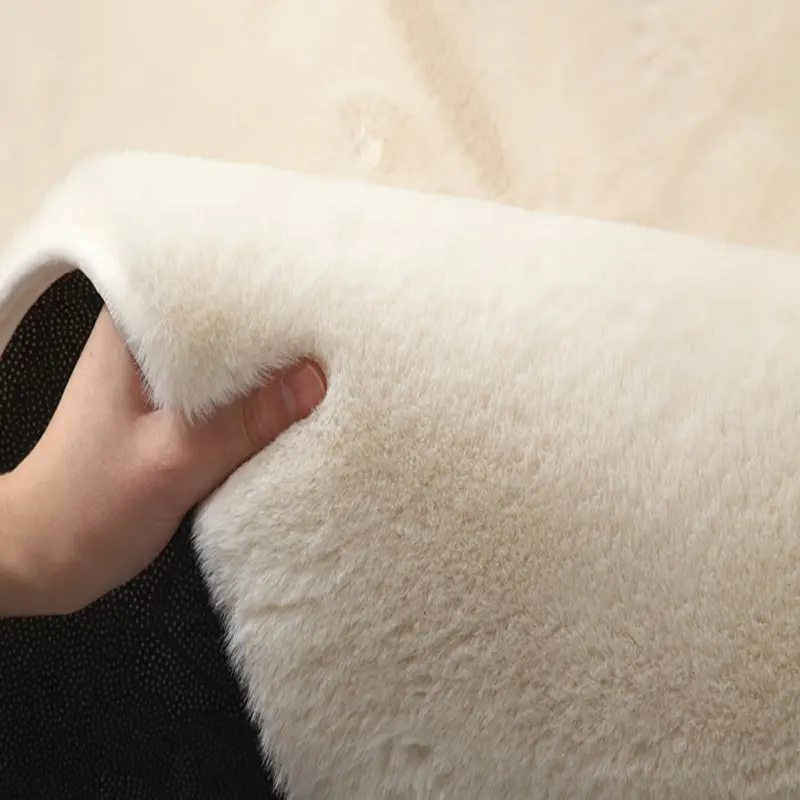 Nordic Fluffy Faux Fur Rugs Microfiber Imitation Rabbit Hair Center living Room For Bedroom Carpet Non-slip white Plush Kids Mat