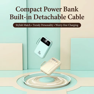 Batterie externe portable mini 10000 mAh avec câbles intégrés et logo personnalisé, charge rapide - Product Image 5