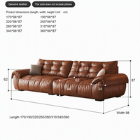 Canapé une place en cuir véritable style rétro pour petits salons, en cuir de vachette pleine fleur couleur caramel, design mi-moderne, Nouveauté 2026