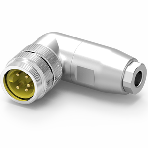 5 Pin M23 90 Degree Connector Assembly Screw-In Type Waterproof 250V - Product Image 3