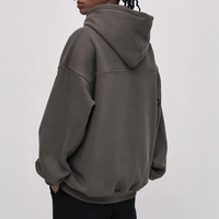 Sweat à capuche personnalisé en molleton épais 3D brodé en coton, écoresponsable, à épaules tombantes, pour homme, survêtement de haute qualité 500 g/m², coupe oversize
