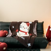 Weihnachts-Kuscheldecke AU-Größe Leichtgewichtige Weiche Sherpa-Fleece Wendbare Decke im Nordischen Stil Dekorative Couch-Sofa-Bett-Decke