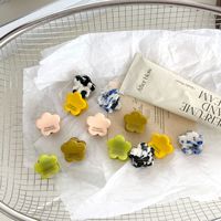 Mini pince à cheveux personnalisée UME en acétate, motif floral multicolore délicat, accessoire capillaire écologique en acétate pour l'usage quotidien des filles