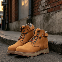 Bottes de randonnée en cuir rétro, chaudes, imperméables et absorbant les chocs, doublées de fourrure épaisse, personnalisables, vente en gros d'usine