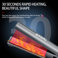 Lisseur de cheveux Kemei Km-3126 pour femmes, 50W, céramique PTC, chauffe rapide, températures multiples, cordon d'alimentation rotatif, prise EU, fournisseur de fer à friser pour femmes