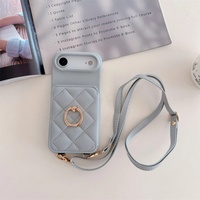 Étui Portefeuille en Cuir de Luxe avec Bandoulière et Anneau de Suspension pour iPhone 17 16 Pro Max 16 15 Plus 14 13 12
