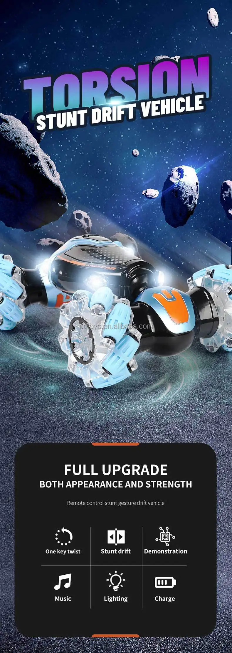 High Quality 2.4G Double Side 4X4 Rc Stunt Car Kids Radio Control Toys Watch Hand Motion Gesture Sensor Car With Music And Light